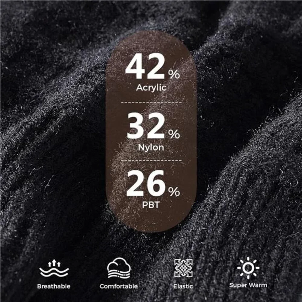 2 Pairs, Women's Gloves Touchscreen Alpaca Wool Knit Gloves